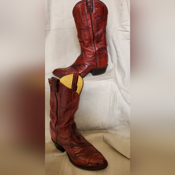 Mens Eelskin Boots 9.5D Cognac - Picture 3 of 7